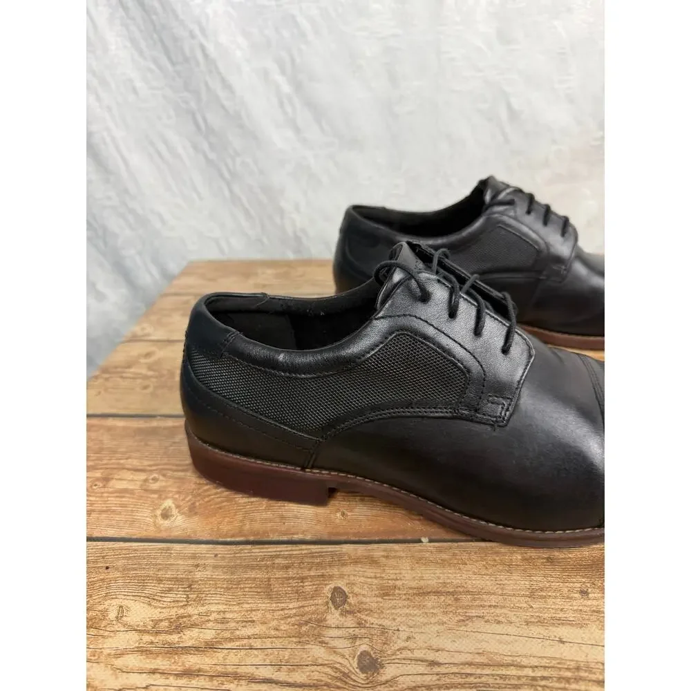 Rockport Men’s Black Leather Cap Toe Oxford Dress Shoes Size 13